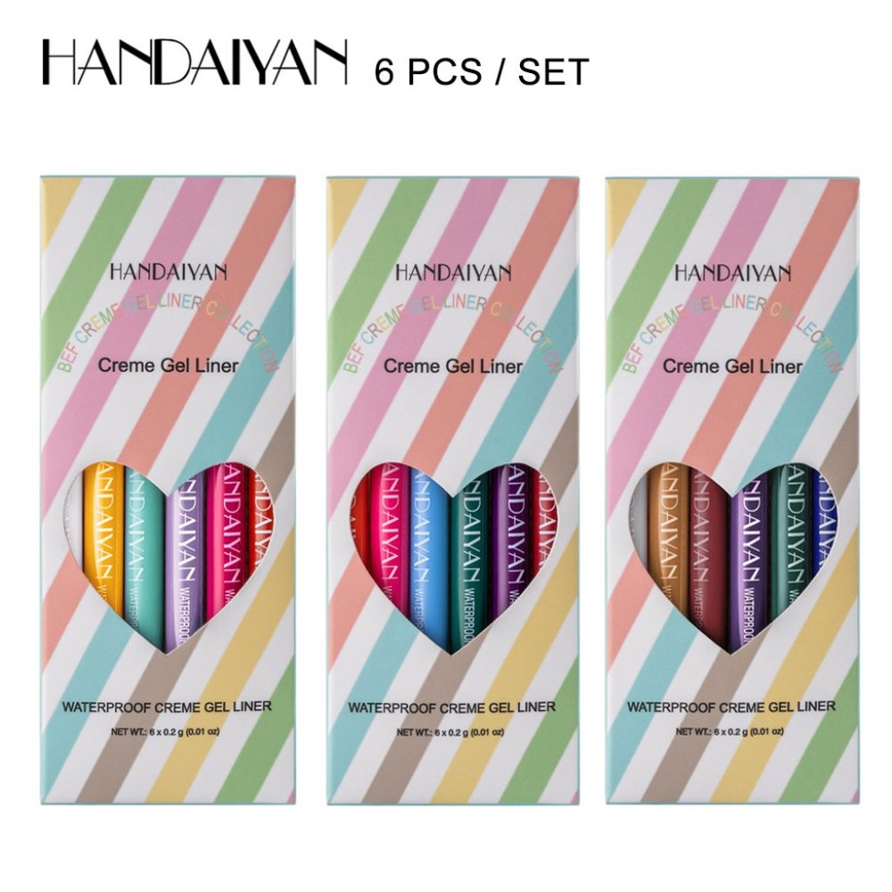 HANDAIYAN 6 PCS Creme Gel Eye Liner Waterproof Long Lasting